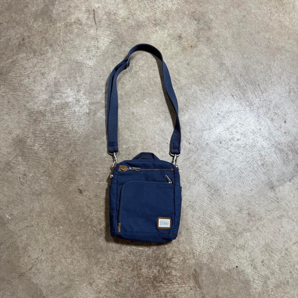 Navy Blue Travelon Canvas Crossbody Bag